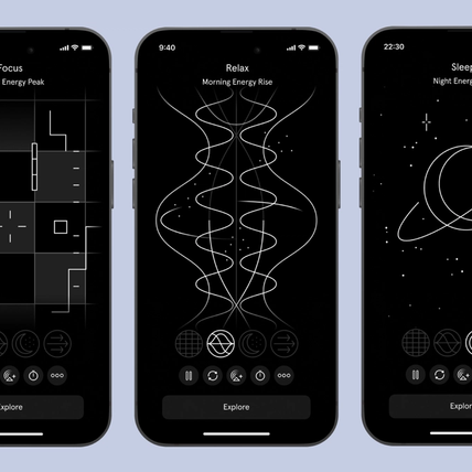 Sleep apps are depicted on a series of phone screens.