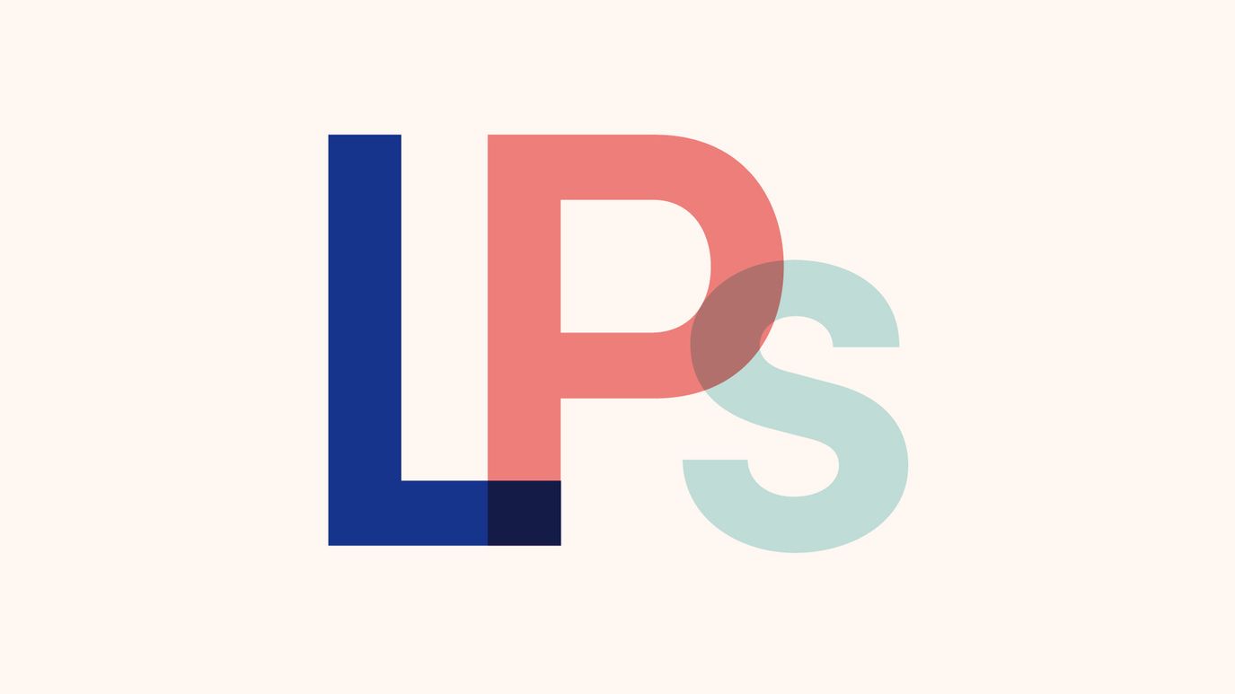 The letters LPs on a plain background
