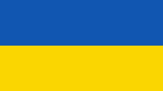 The national flag of Ukraine, featuring two horizontal bands of blue and yellow.