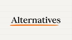 The word Alternatives in black with an orange line underneath.