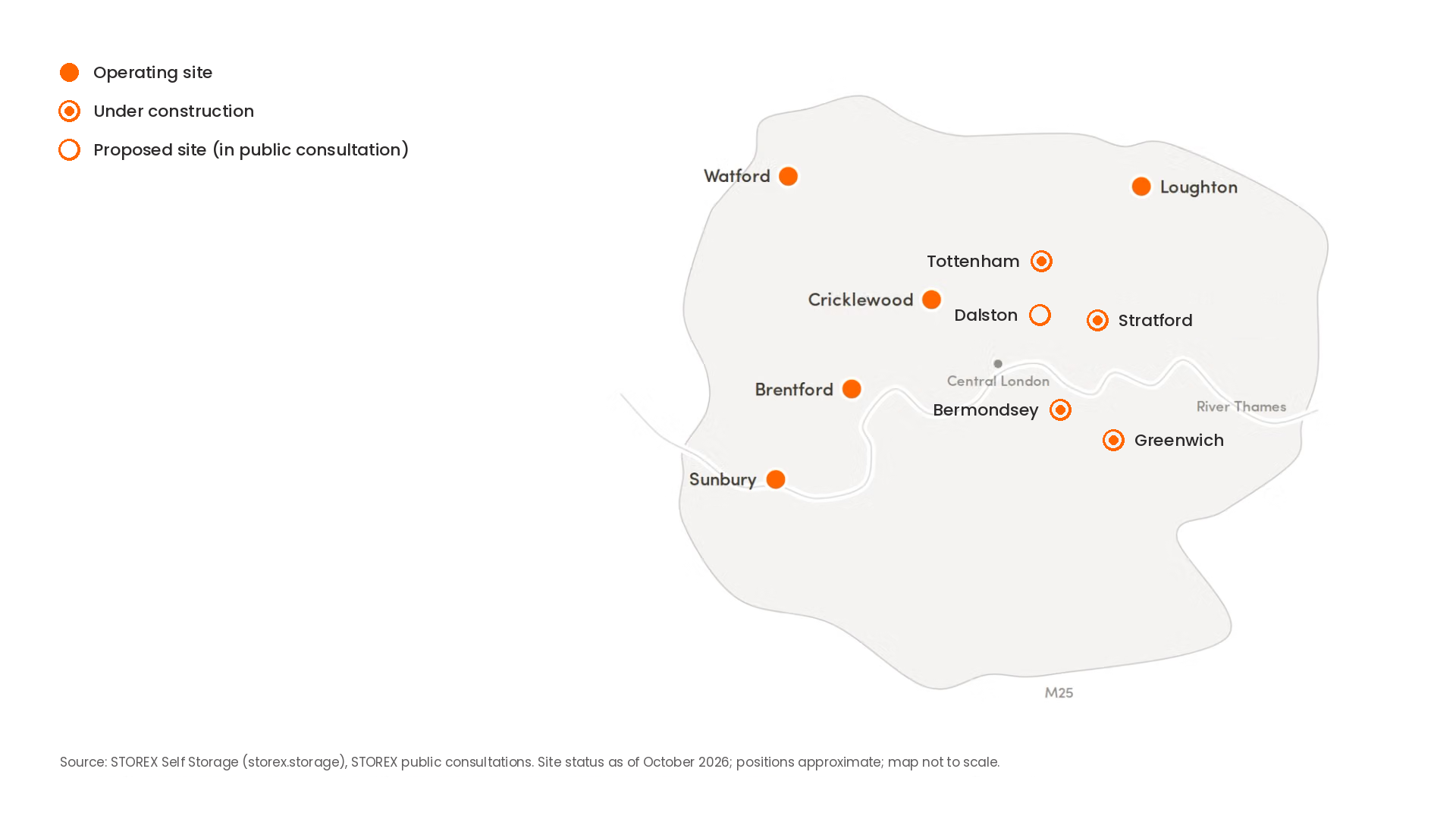 A map of STOREX site locations.