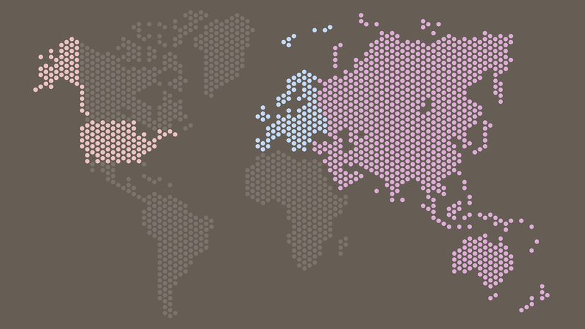 A map of the world.