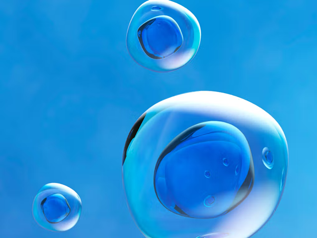 Blue round water shapes