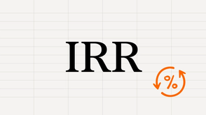 Illustration with "IRR" in the middle, and a percentage sign with two arrows wrapping it.
