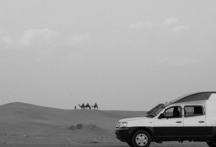 CMS van in the desert 
