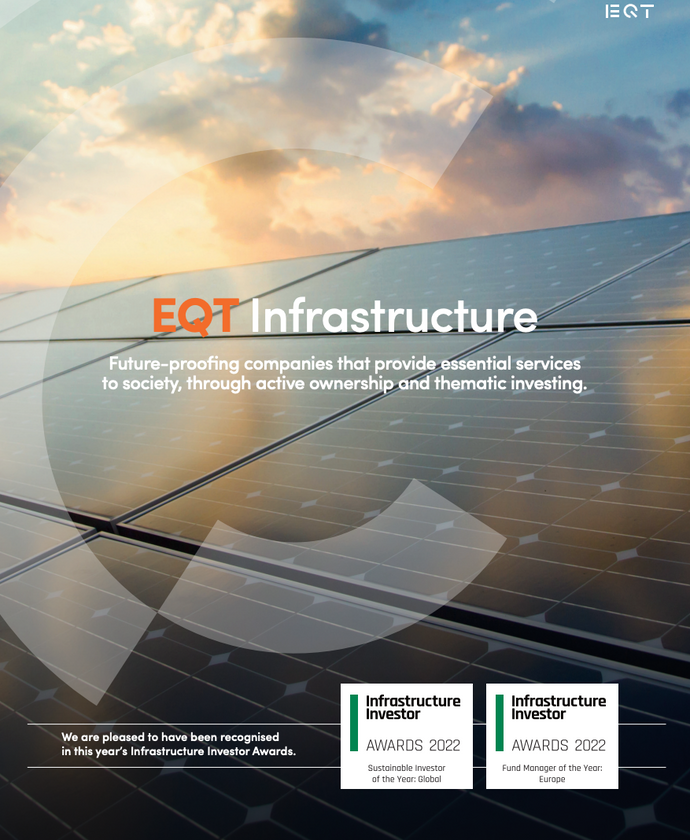 Image of solar panels and EQT logo