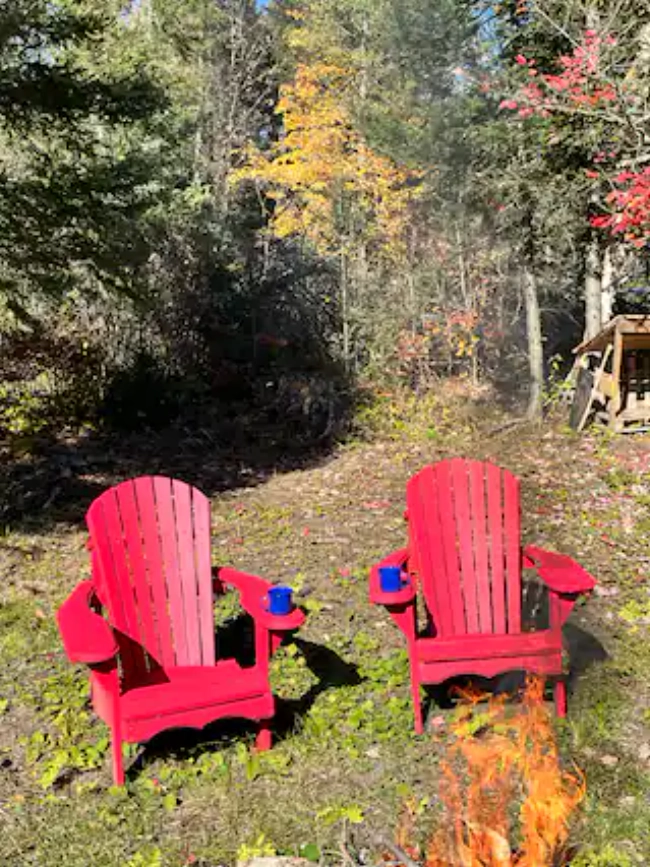 Muskoka Chairs by the firepit. 