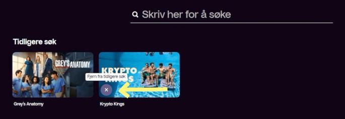 Skjermbilde av hvor X ligger i nettleser