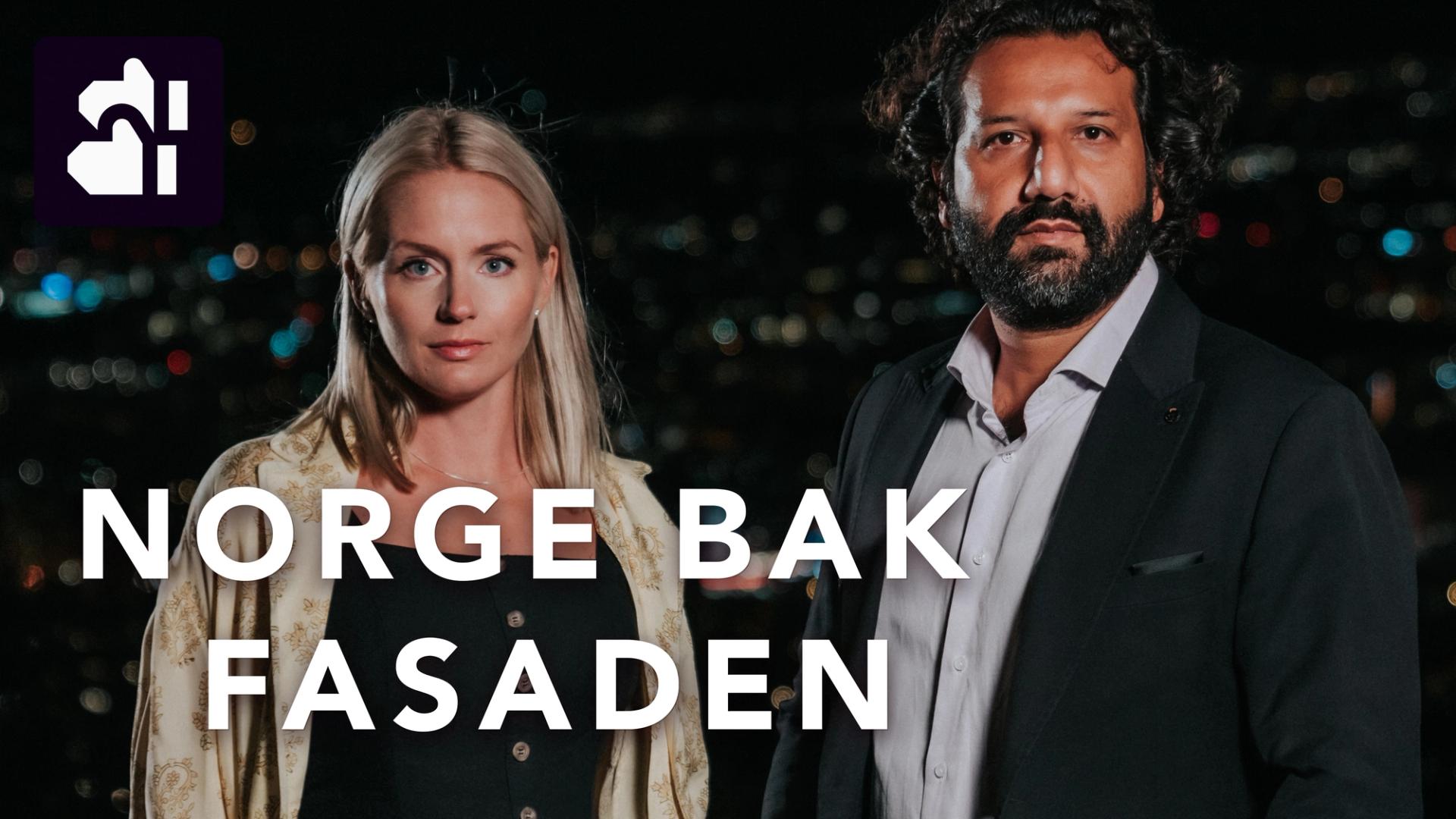 Plakat av Norge bak fasaden med ikon for tegnspråktolkning.