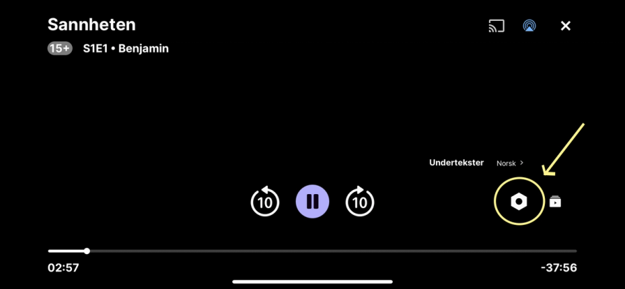 Skjembilde fra mobiltelefon