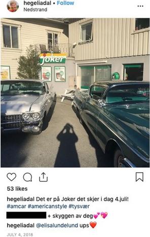 Faksmile fra instagram