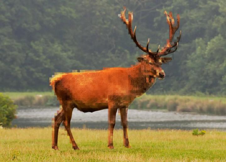pixelated deer