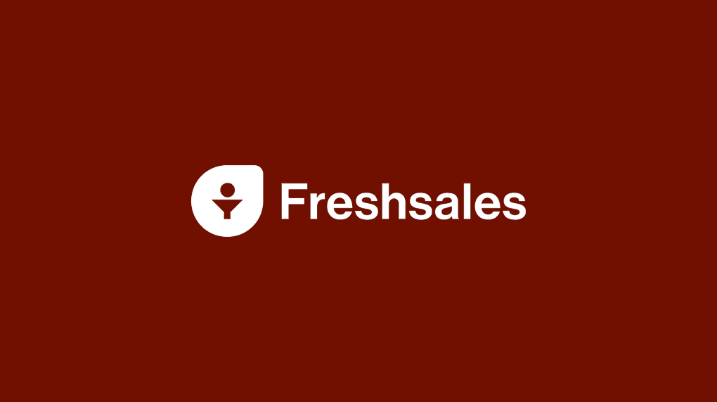 The Freshsales logo in white on an orange background
