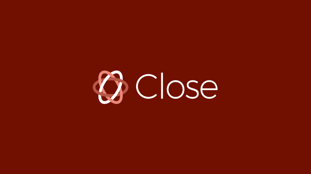 The Close logo in white on an orange background