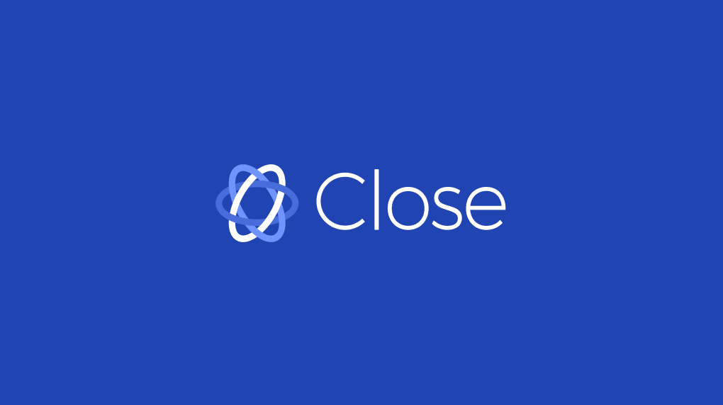 Close's logo in white on a blue background