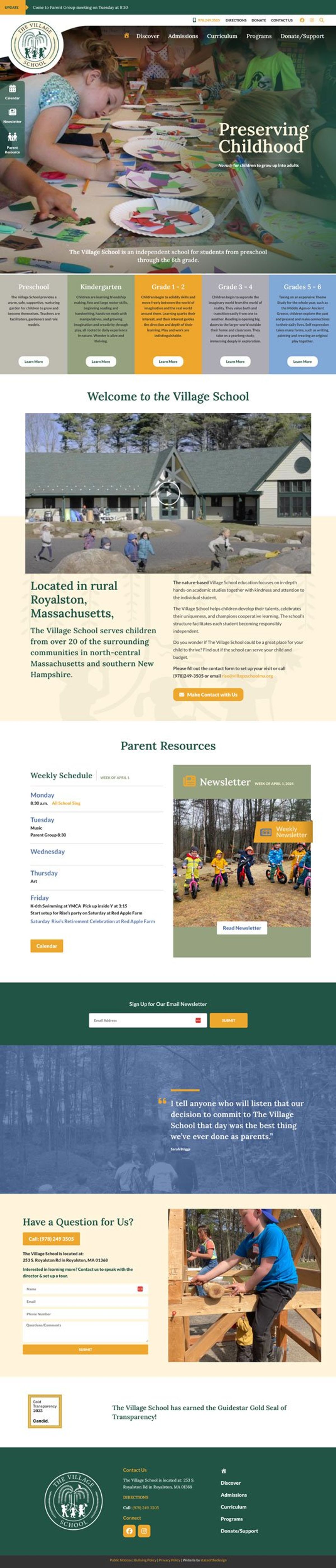 The Village School Website Design — The Village School (2)