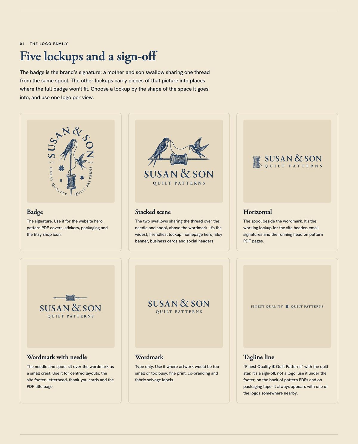 Susan & Son Logo and Brand Identity for Susan & Son Quilt Patterns (8)