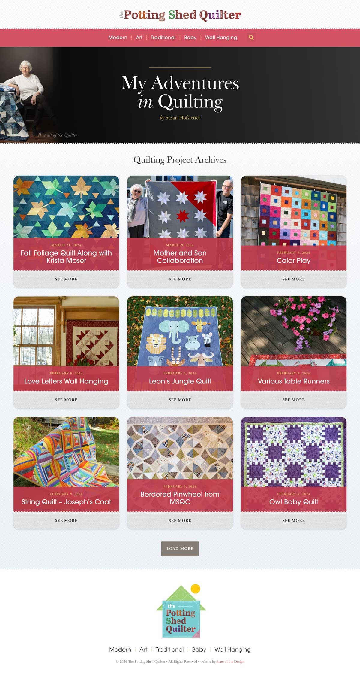 The Potting Shed Quilter Website Design