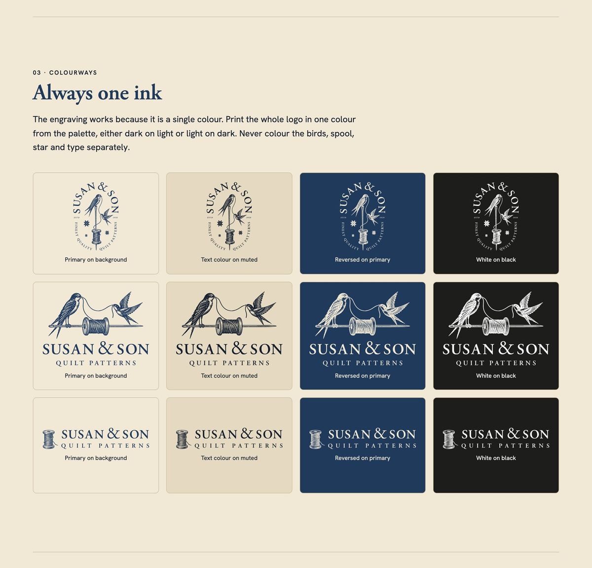 Susan & Son Logo and Brand Identity for Susan & Son Quilt Patterns (9)