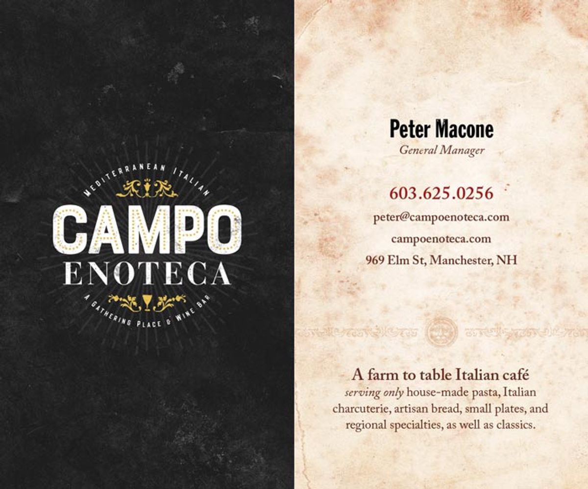 Campo Enoteca Business Card Design — Campo Enoteca