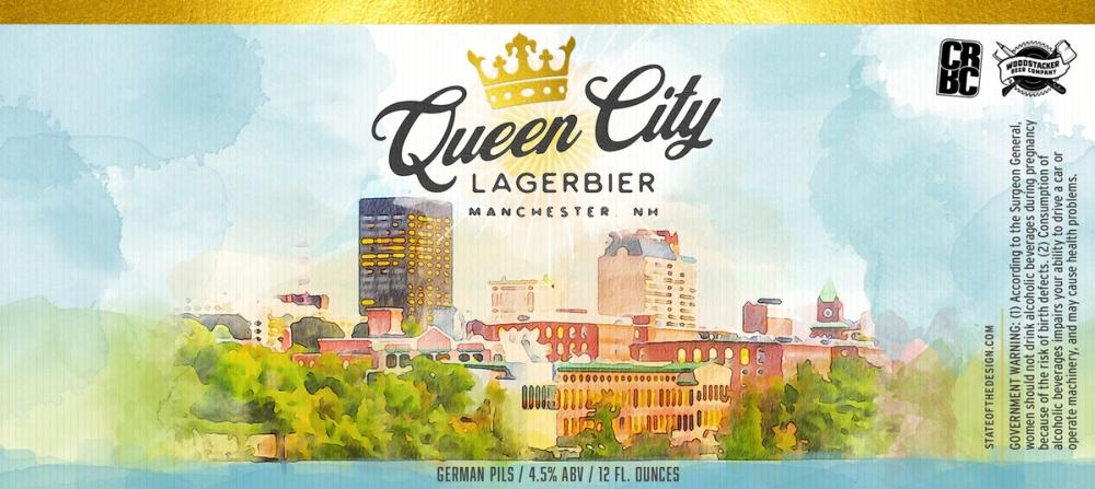 Queen City Lager Beer Label — Woodstacker Beer Company