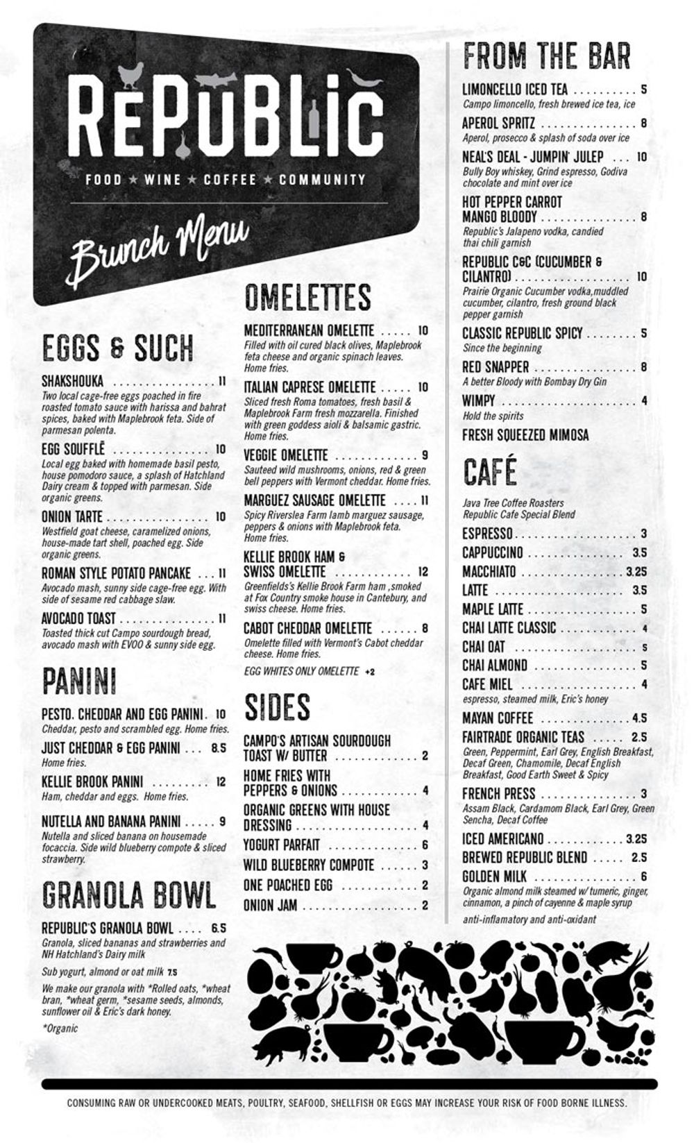 Republic Café Menu Design — Republic Café