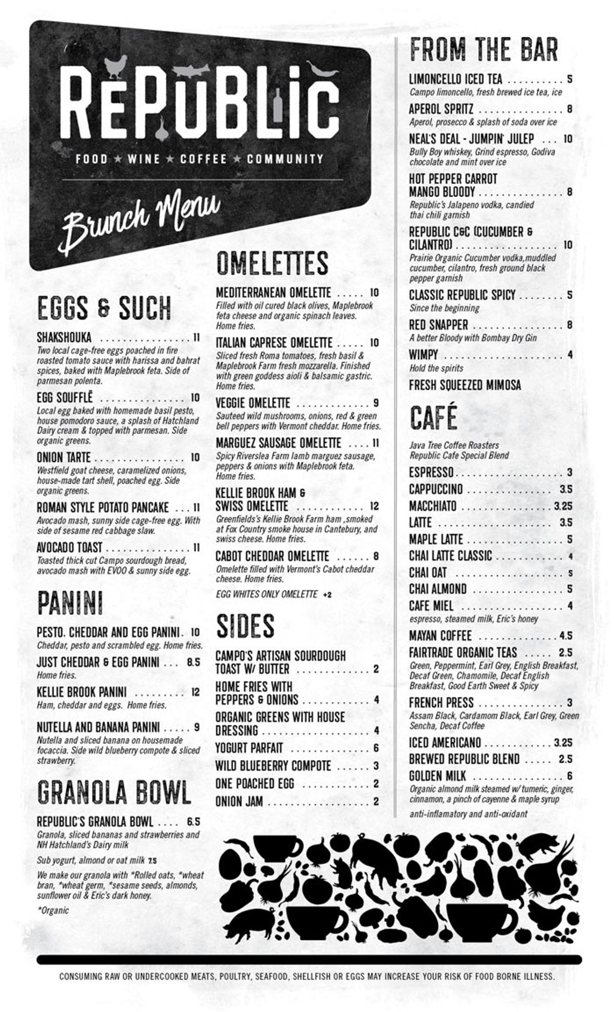 Republic Café Menu Design — Republic Café