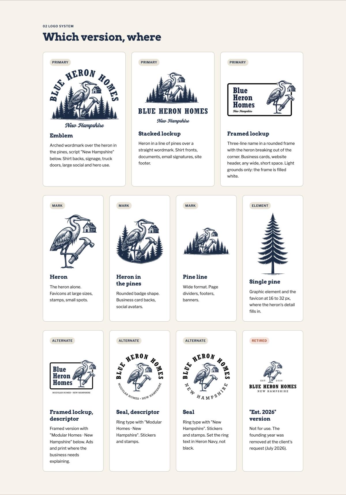 Blue Heron Homes Logo and Brand Identity for Blue Heron Homes (3)
