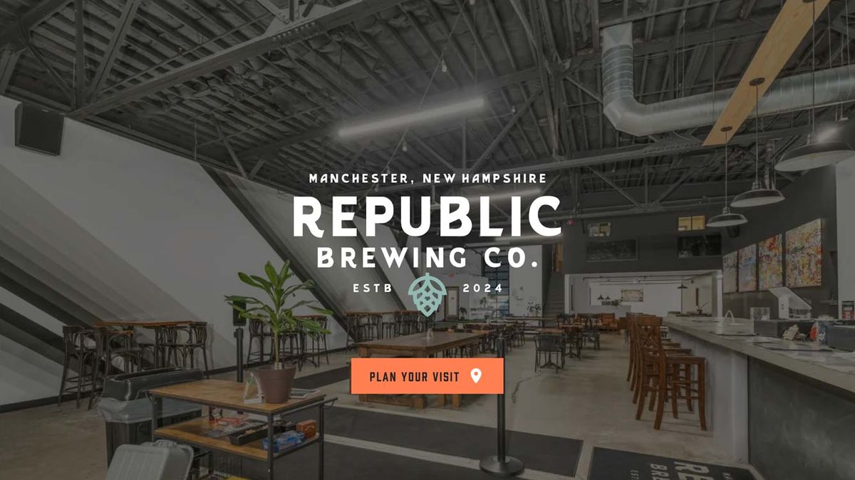 Republic Brewing Company website homepage — taproom in Manchester, NH
