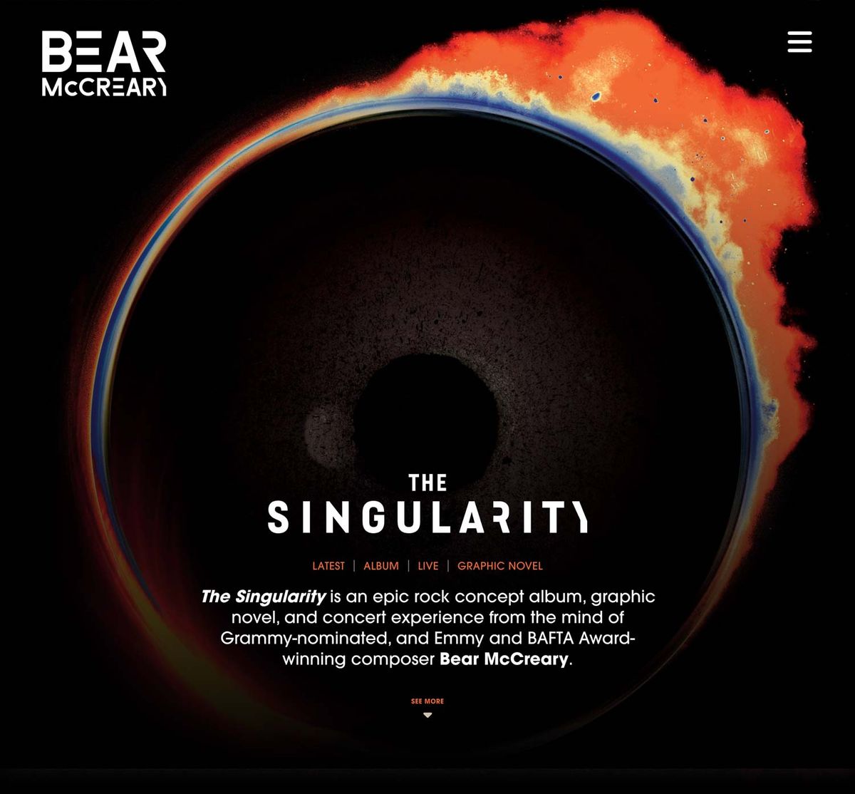 The Singularity Website Design — Bear McCreary