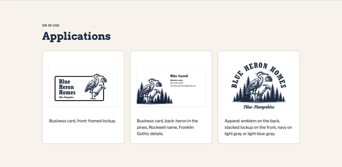 Blue Heron Homes Logo and Brand Identity for Blue Heron Homes (9)