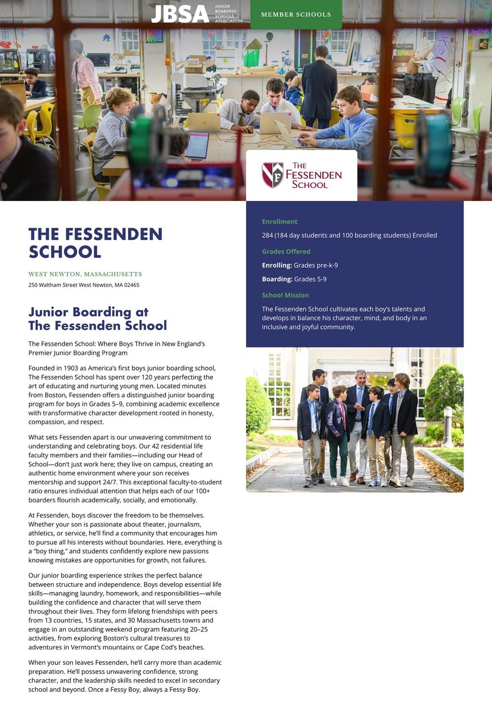Junior Boarding School Association Website — JBSA