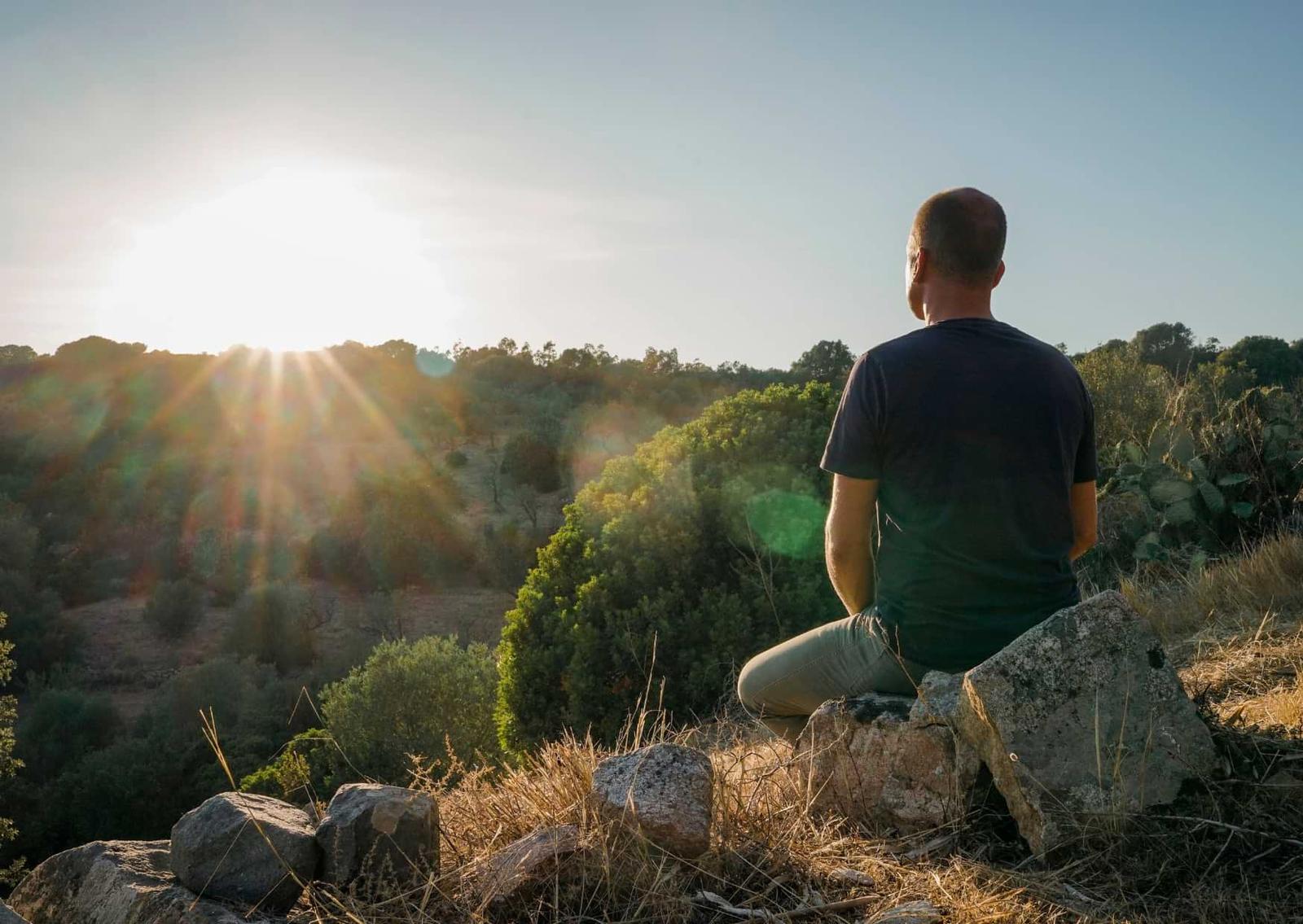 Man meditating