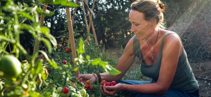 Woman in kitchen garden