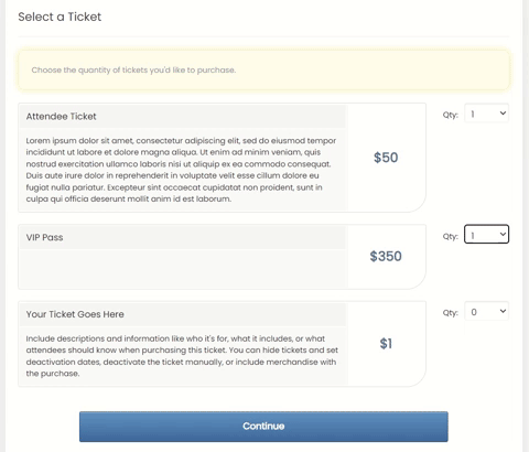New attendee ticket sales make Map D the total package software solution for managing events.