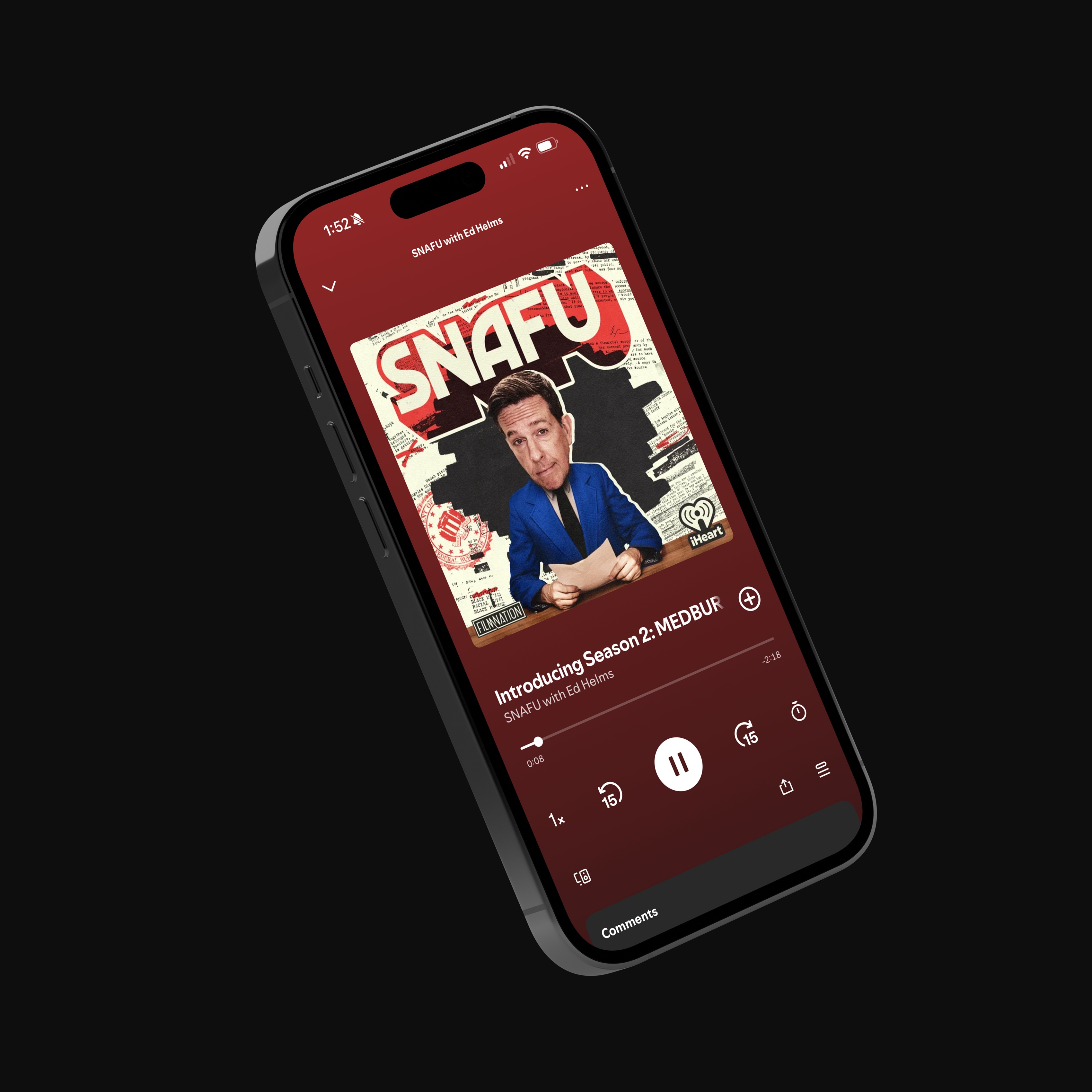 SNAFU Podcast on Phone