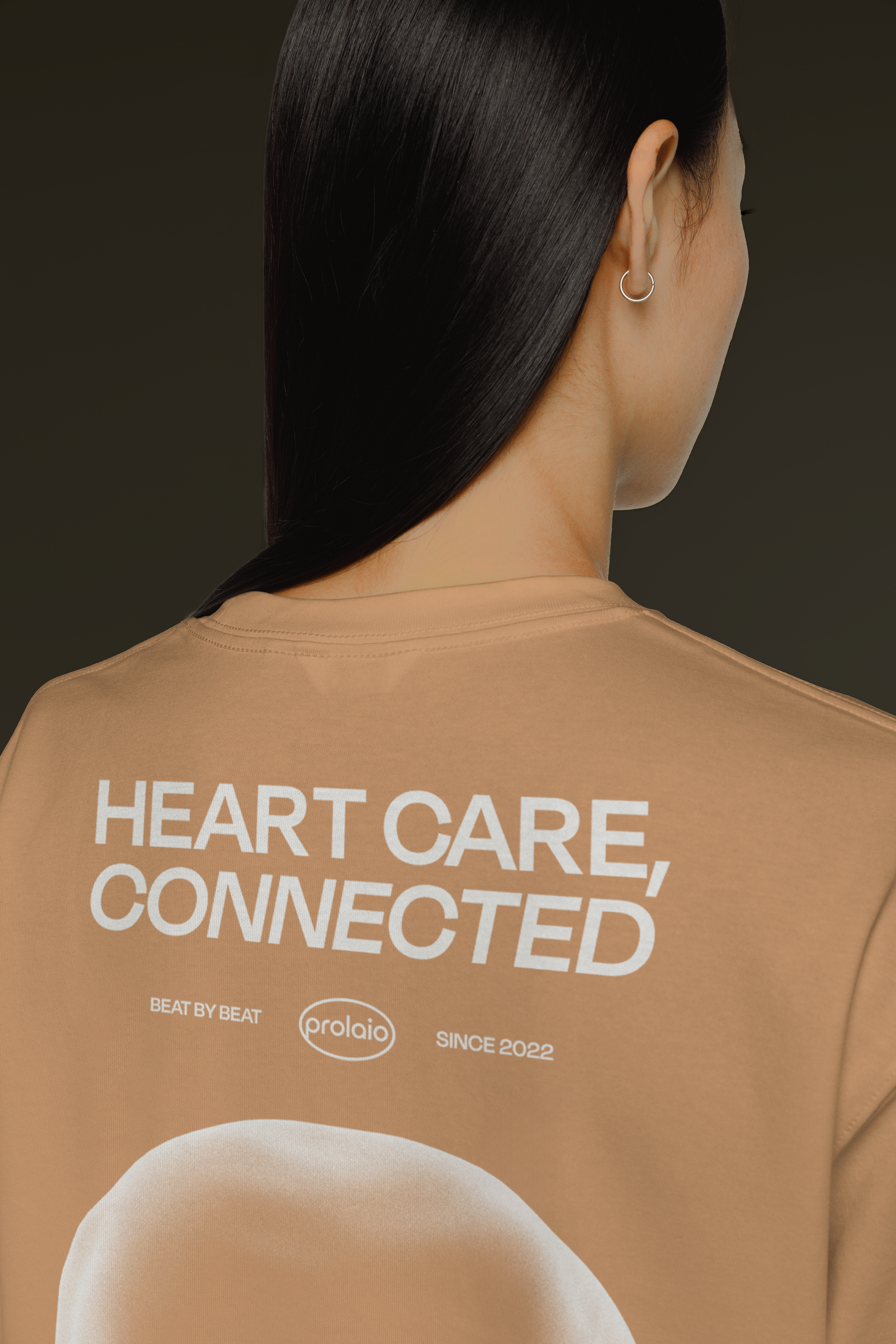 Light brown Prolaio T-Shirt on black background