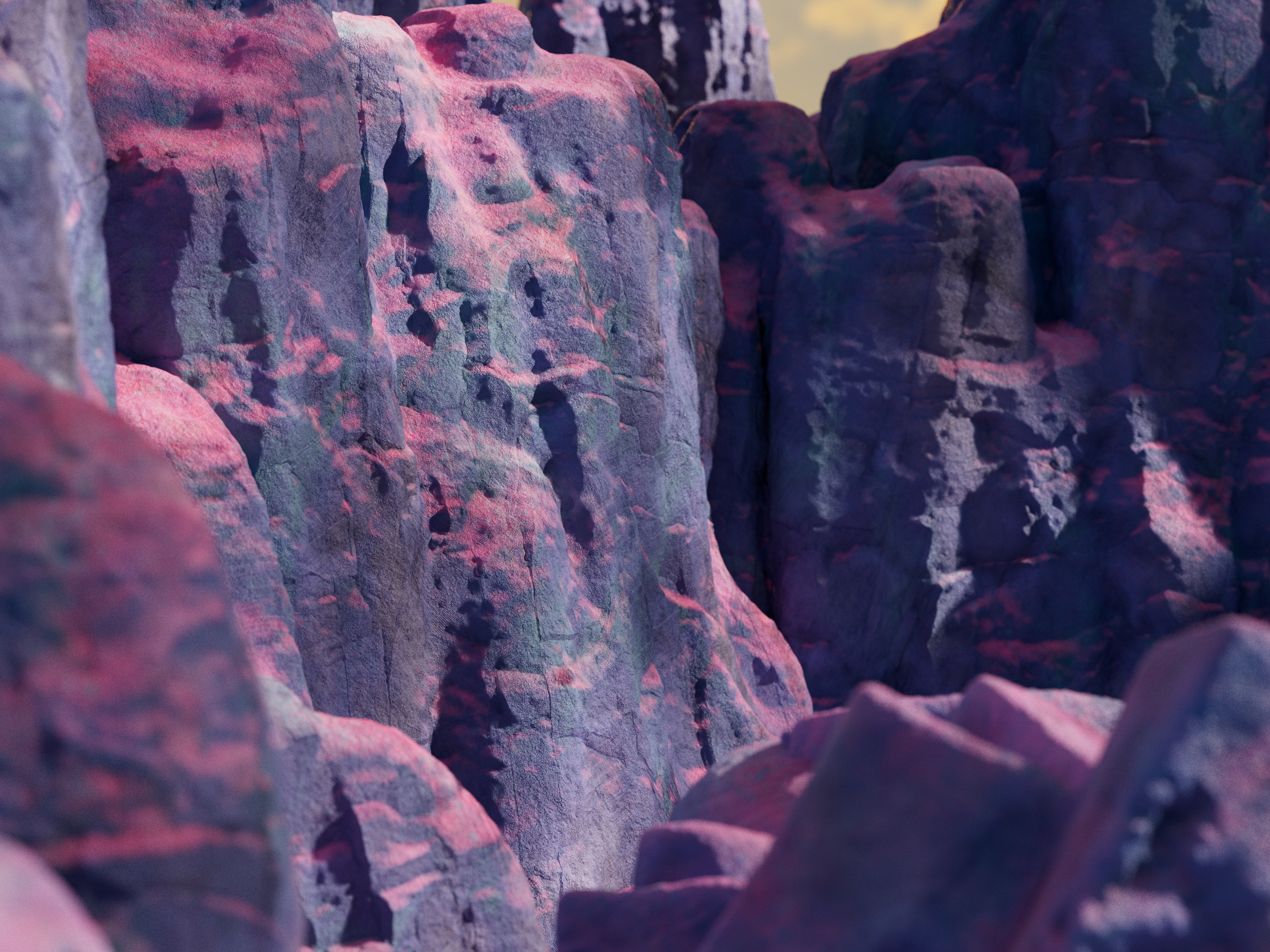 Vibrant outcropping of rocks