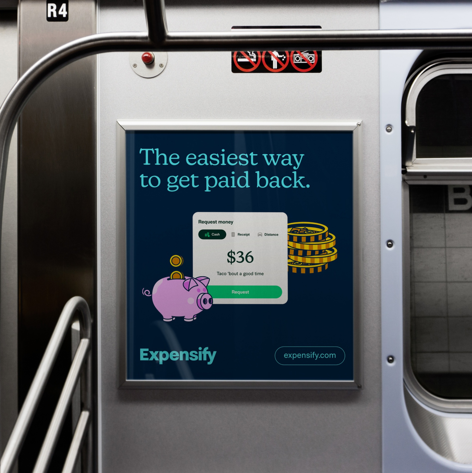 An example of a Subway ad fo Expensify.