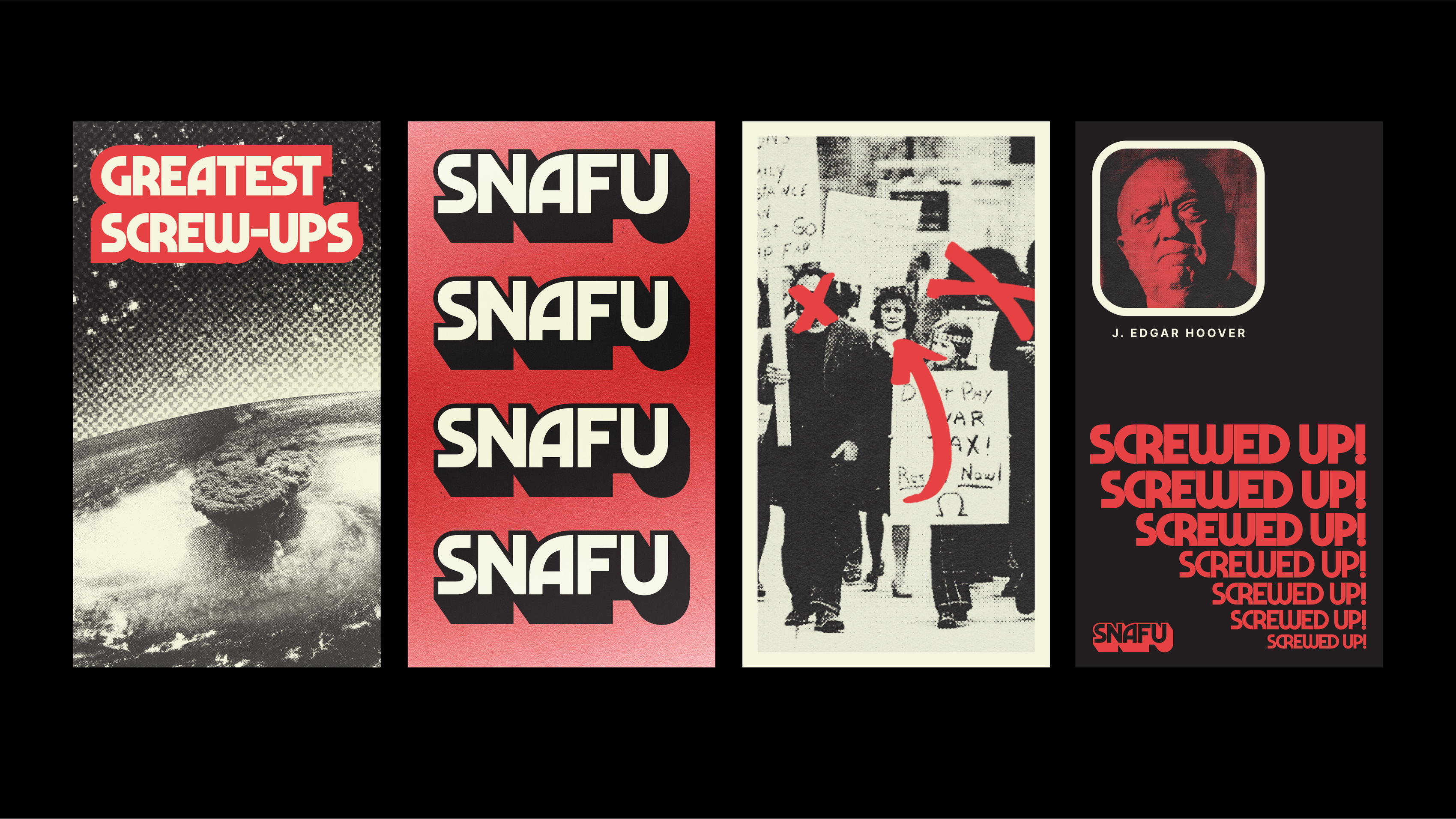 Various art using SNAFU brand system
