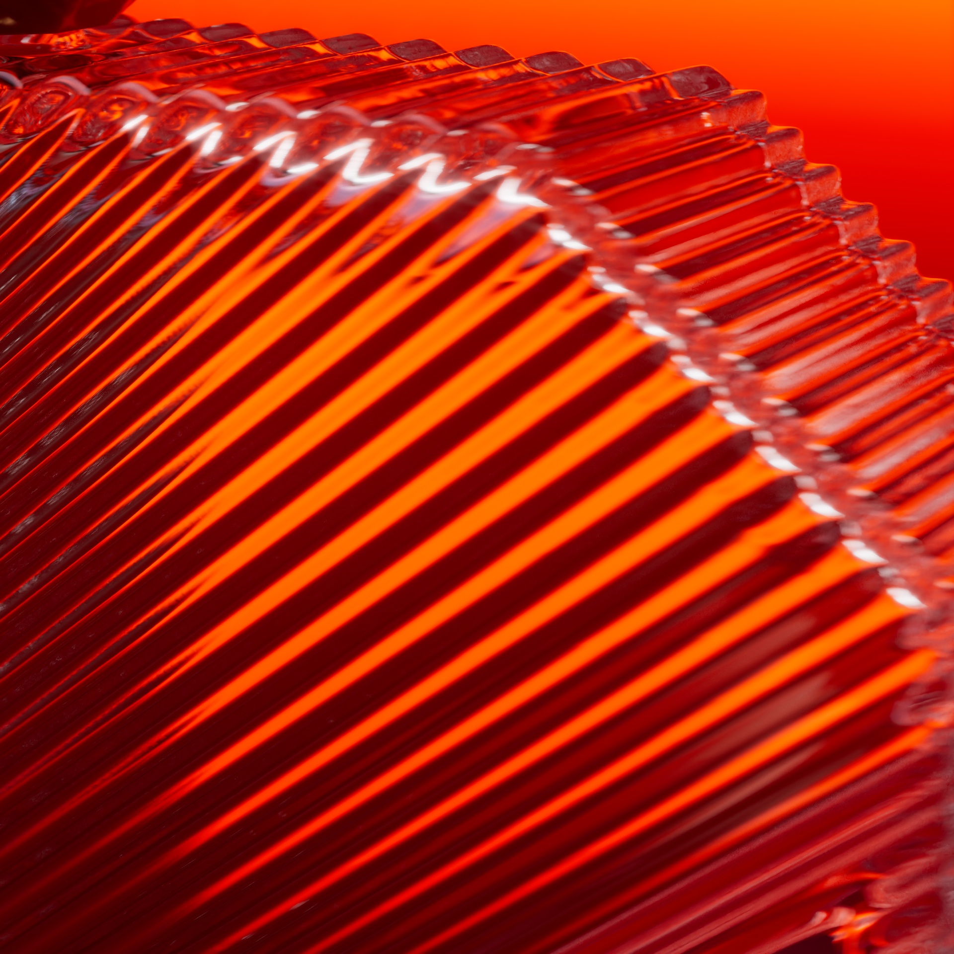 Close up of ridged glass