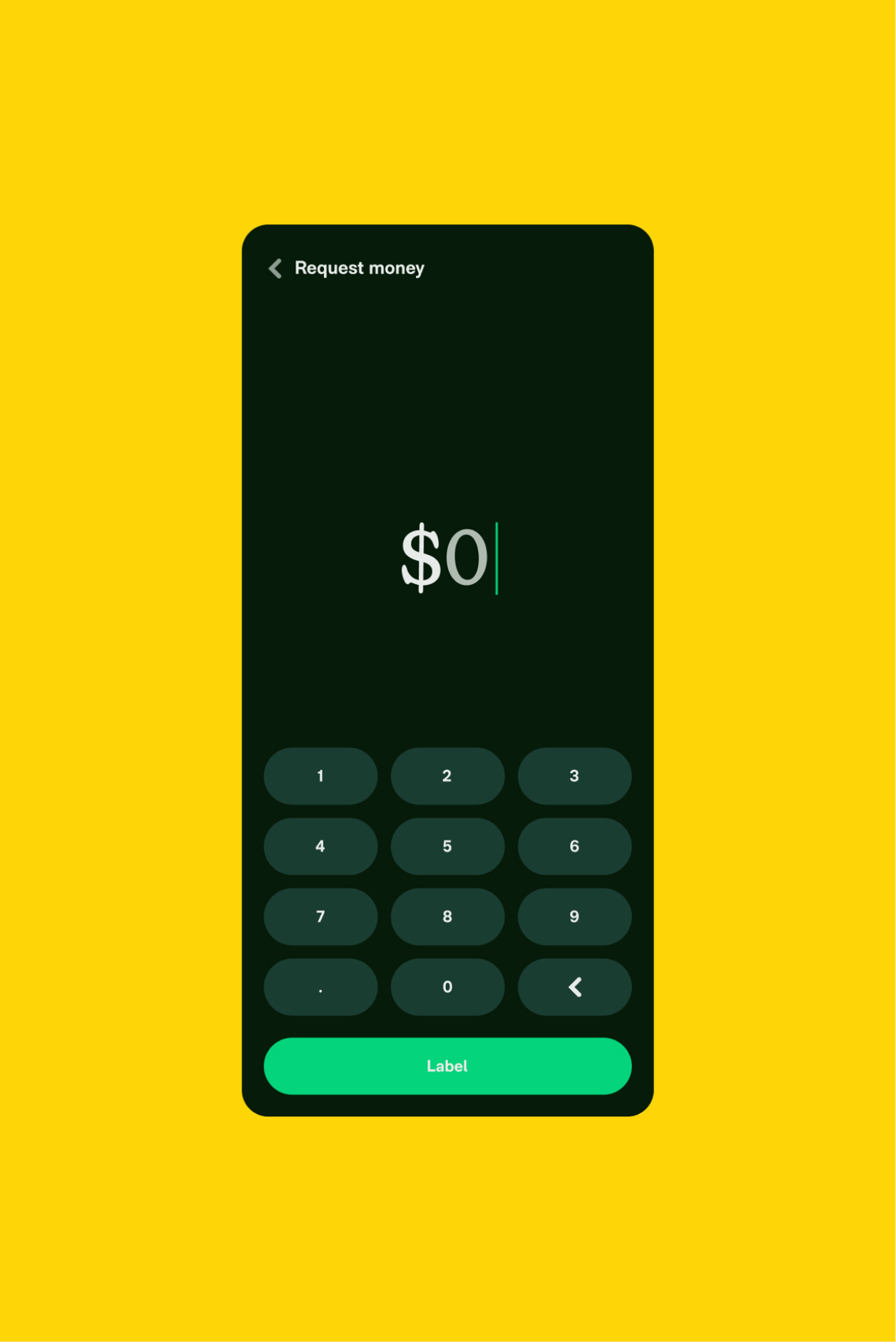 A screenshot of the Expensify app showing a Request Money screen.