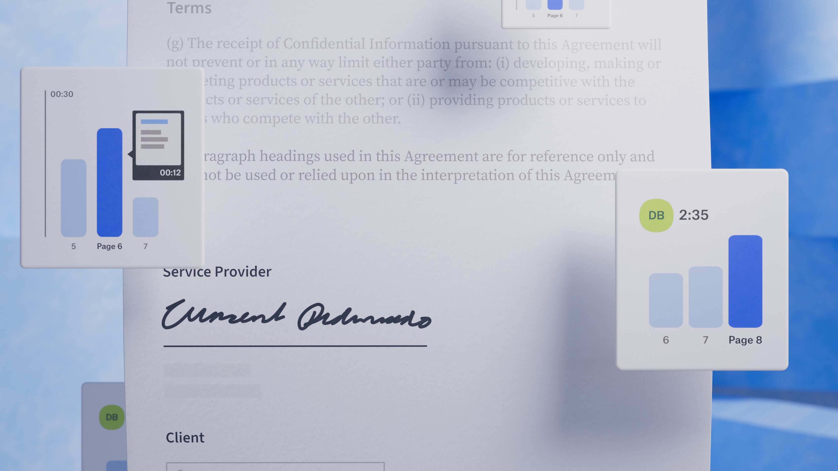 Close up macro shot of a PDF being signed