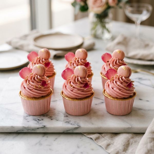 Pink Macaron Cupcakes