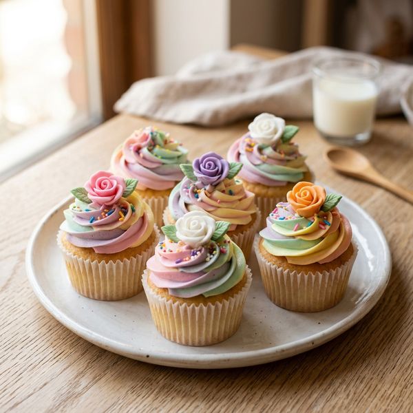 How to Make Pastel Rainbow Flower Cupcakes at Home