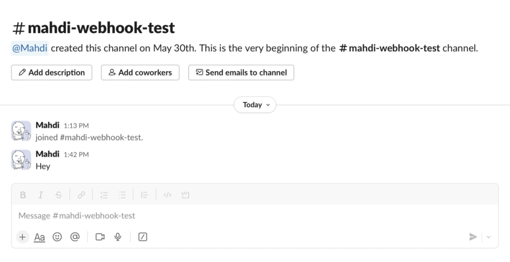 slack screenshot webhook test