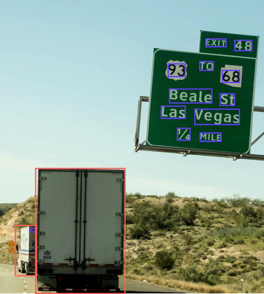 Bounding boxes assist with labeling signs