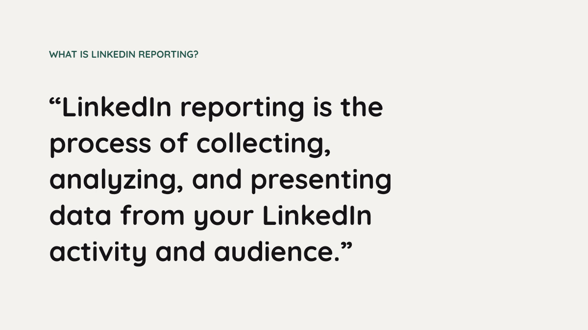 LinkedIn reporting formal definition