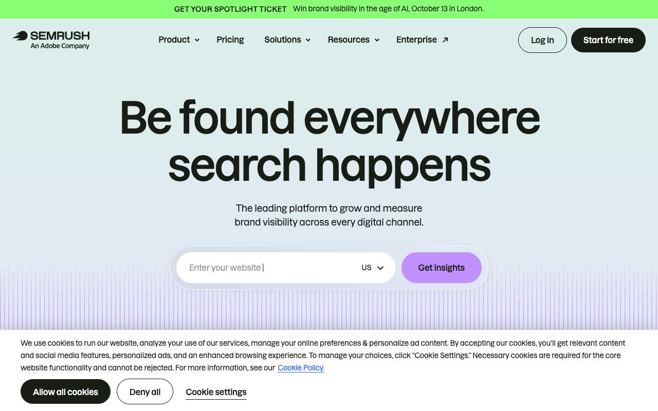 Semrush screenshot