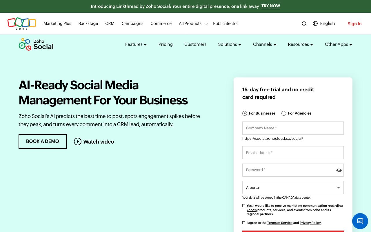 Zoho Social screenshot